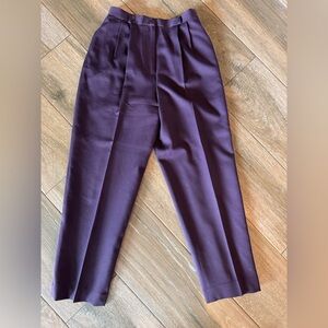Talbots Petites plum color office, business 100% wool lined dress pants size 8P